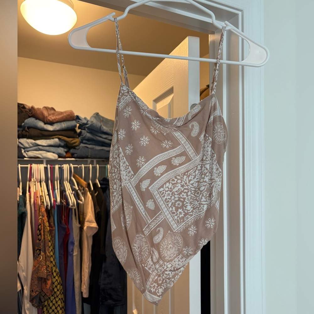 Patterned Tan Crop Top